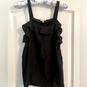 JOIE RUFFLED SILK TANK